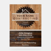 Rustic Wood Tone Contractor Logo Acryl Bord (Voorkant)