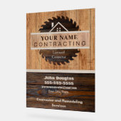 Rustic Wood Tone Contractor Logo Acryl Bord (Hoek)