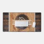 Rustic Wood Tone Contractor Logo Bureaumat (Keyboard & Muis)