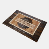 Rustic Wood Tone Contractor Logo Deurmat (Schuin)