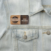 Rustic Wood Tone Contractor Logo Naamplaatje (In situ)