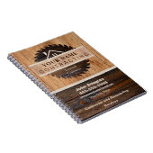 Rustic Wood Tone Contractor Logo Notitieboek (Rechterzijde)