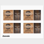 Rustic Wood Tone Contractor Logo Rechthoekige Sticker (Vel)