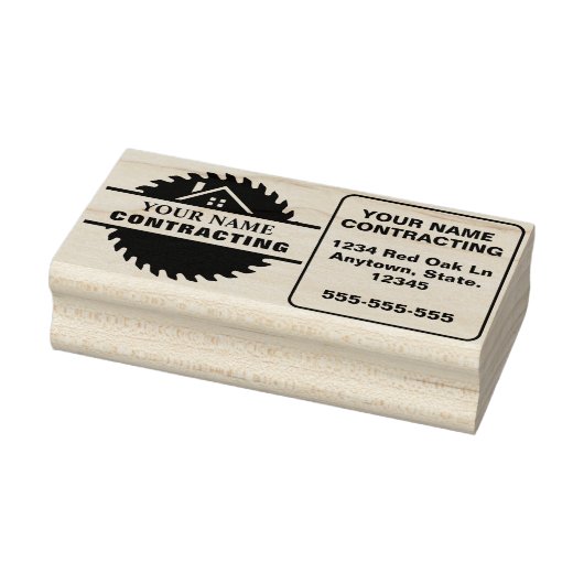 Rustic Wood Tone Contractor Logo Rubberstempel (Stempel)