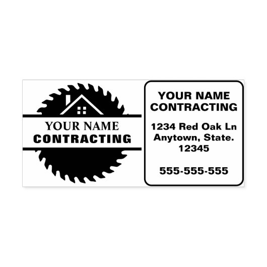 Rustic Wood Tone Contractor Logo Rubberstempel (Afrduk)