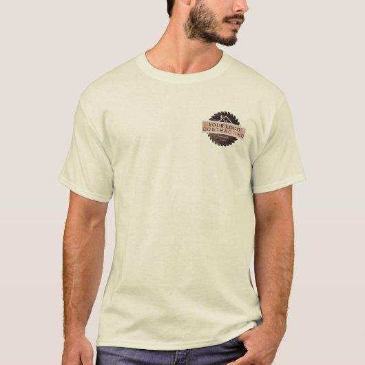Rustic Wood Tone Contractor Logo T-shirt (Voorkant)