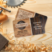 Rustic Wood Tone Contractor Logo