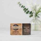 Rustic Wood Tone Contractor Logo Visitekaartje (Staand voorkant)