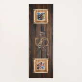 Rustic Wood Tone Foto en Monogram Yogamat (Achterkant)