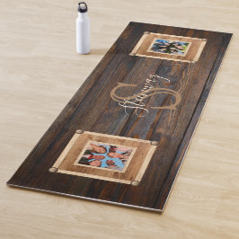 Rustic Wood Tone Foto en Monogram Yogamat