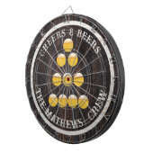 Rustic Wood Tone Grain Cheers in Beers drink Dartbord (Voorkant Rechts)
