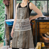 Rustic Wood Tone Grey Monogram Stripe Horizontale Schort