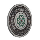 Rustic Wood Tone Irish Celtic 4 Leaf Clover Dartbord (Voorkant Links)