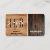 Rustic Wood Tone Logo Visitekaartje (Voorkant)