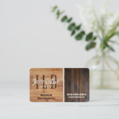 Rustic Wood Tone Logo Visitekaartje (Staand voorkant)