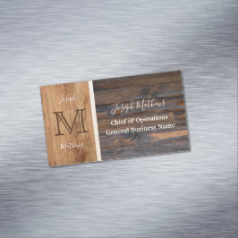 Rustic Wood Tone Magnetisch Visitekaartje