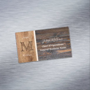 Rustic Wood Tone Magnetisch Visitekaartje