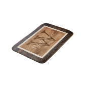Rustic Wood Tone Monogram Badmat (Gekanteld)