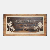 Rustic Wood Tone Monogram Beach Bureaumat (Voorkant)