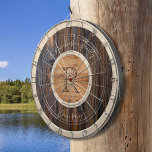 Rustic Wood Tone Monogram Brown Dart Board Dartbord<br><div class="desc">Deze Rustic Wood Tone Monogram Dart Board is een geweldige aanvulling op je speelkamer. Geniet urenlang van entertainment. Aanpassen met jouw naam. (Simulair ontwerp van hout)</div>