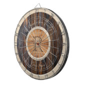 Rustic Wood Tone Monogram Brown en Tan Dartbord (Voorkant Rechts)