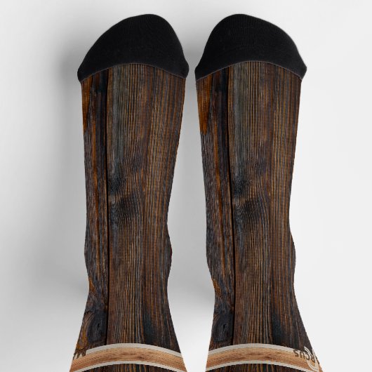 Rustic Wood Tone Monogram Brown en Tan Sokken (Top)