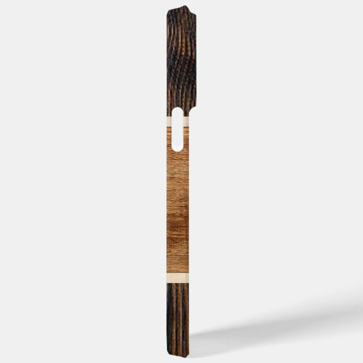 Rustic Wood Tone Monogram Case-Mate iPhone Case (Achterkant / Rechts)