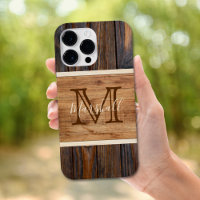 Rustic Wood Tone Monogram