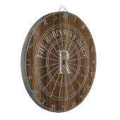 Rustic Wood Tone Monogram Dartbord (Voorkant Links)