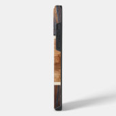 Rustic Wood Tone Monogram iPhone Hoesje (Linkerkant)