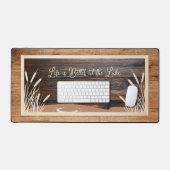 Rustic Wood Tone Monogram Lake Bureaumat (Keyboard & Muis)