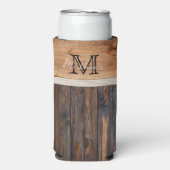 Rustic Wood Tone Monogram Seltzer Koelbox Blikjeskoeler (Seltzer Voorkant)