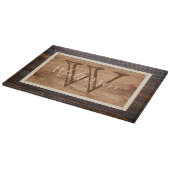 Rustic Wood Tone Monogram Snijplank (Hoek)