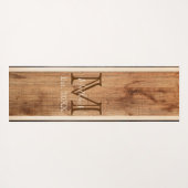 Rustic Wood Tone Monogram Stripe Yogamat (Achterkant (horizontaal))