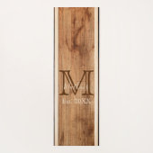 Rustic Wood Tone Monogram Stripe Yogamat (Achterkant)
