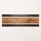 Rustic Wood Tone Monogram Stripe Yogamat (Voorkant (horizontaal))