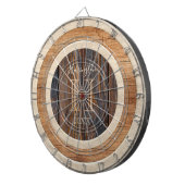 Rustic Wood Tone Monogram Tan Brown Dart Board Dartbord (Voorkant Rechts)