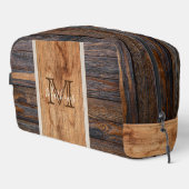 Rustic Wood Tone Monogram Toilettasje (Rechterhoek)