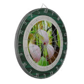 Rustic Wood Tone Pink Lady Slipper Wild Orchid Dartbord (Voorkant Links)