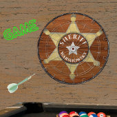 Rustic Wood tone Sheriff Badge Star, Browns Wood D Dartbord
