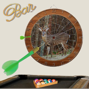 Rustic Wood Tone Stag / Buck Deer Camouflage Dar Dartbord