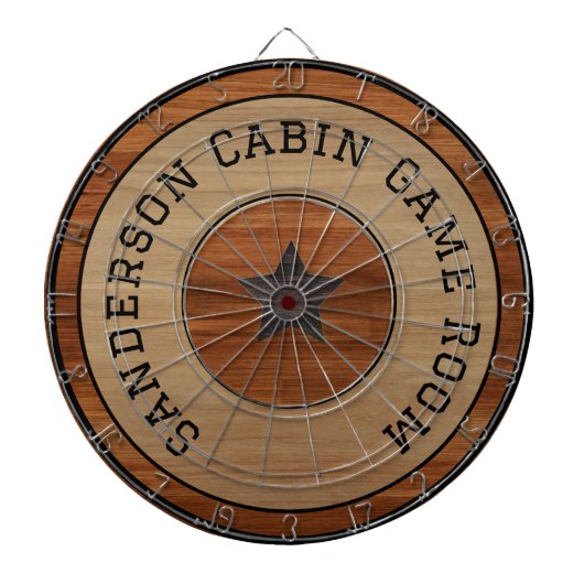 Rustic Wood Tone Star Wooden Grain Dartbord (Voorkant)