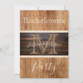 Rustic Wood Tone Stripe Bachelorette Party Kaart (Voorkant)
