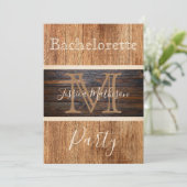 Rustic Wood Tone Stripe Bachelorette Party Kaart (Staand voorkant)