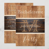 Rustic Wood Tone Stripe Bachelorette Party Kaart (Voorkant / Achterkant)