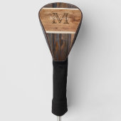 Rustic Wood Tone Stripe Brown Golf Head Hoesje Golfheadcover (Voorkant)