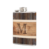 Rustic Wood Tone Stripe Brown Heupfles (Links)