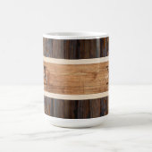 Rustic Wood Tone Stripe Brown Koffiemok (Center)