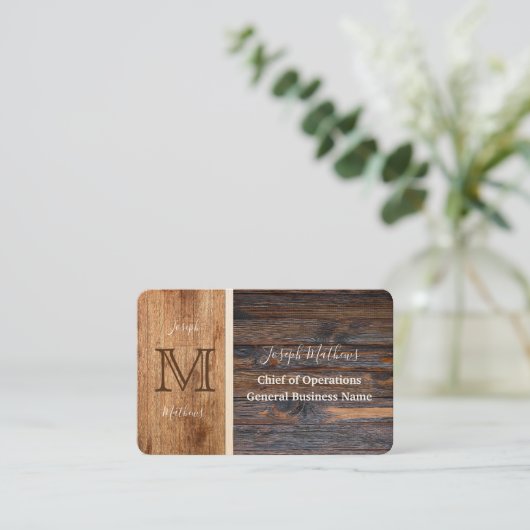 Rustic Wood Tone Visitekaartje (Staand voorkant)
