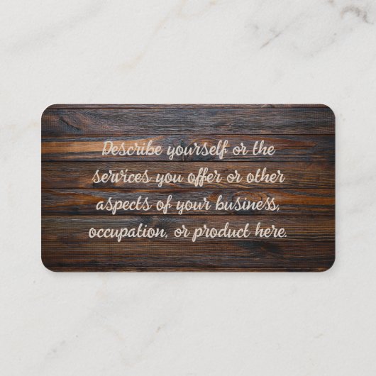 Rustic Wood Tone Visitekaartje (Achterkant)